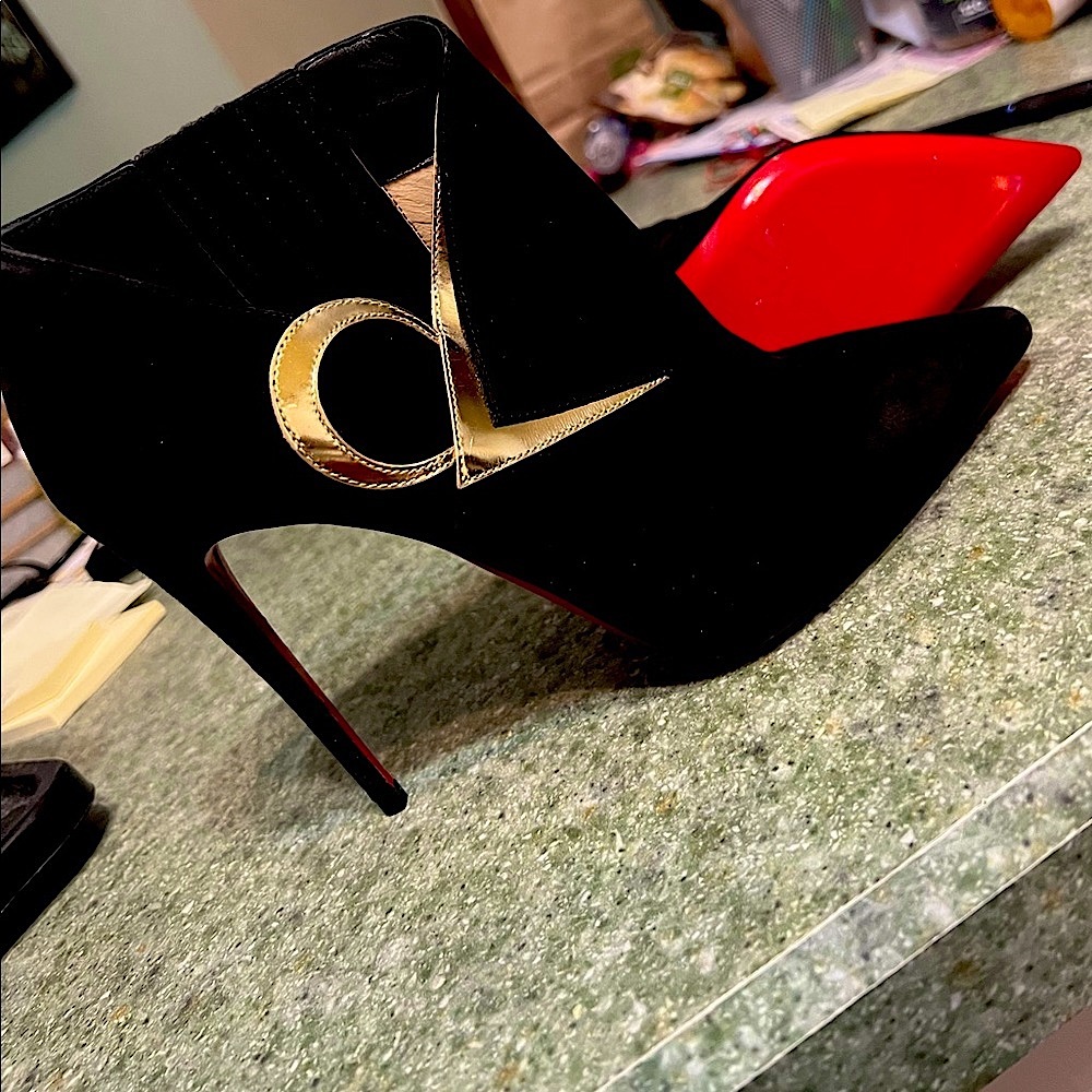 NEW Christian Louboutin RedBottom Suede Bootie NEVER WORN Size 36 1/2 (6 1/2 US)